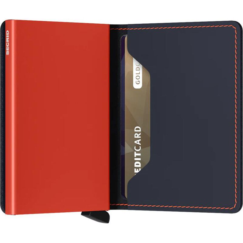 Secrid Slimwallet Matte Night Blue & Orange image number 1